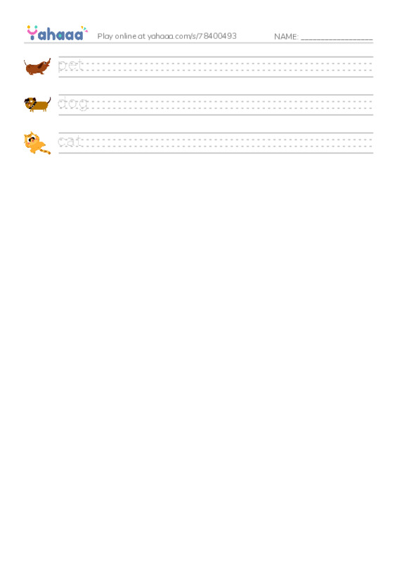 Handwriting lines worksheet for Test