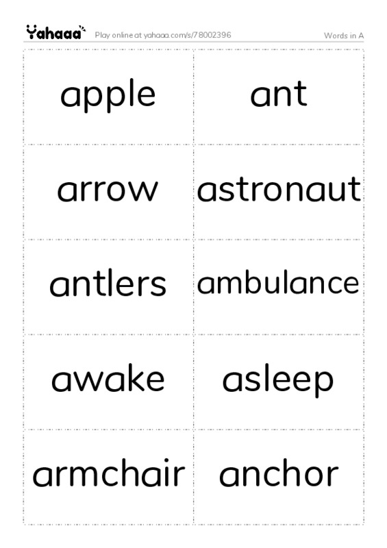 Words in A PDF two columns flashcards