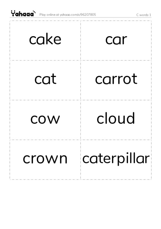 C words 1 PDF two columns flashcards