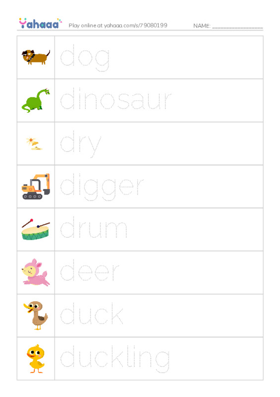 Words in D PDF one column image words