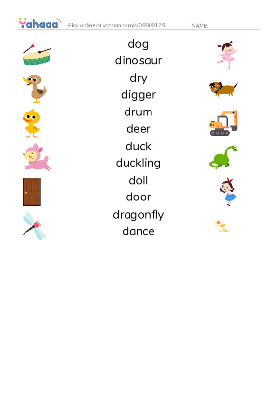 Words in D PDF three columns match words