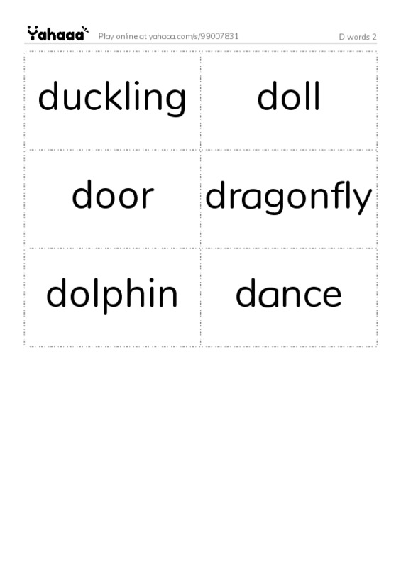D words 2 PDF two columns flashcards
