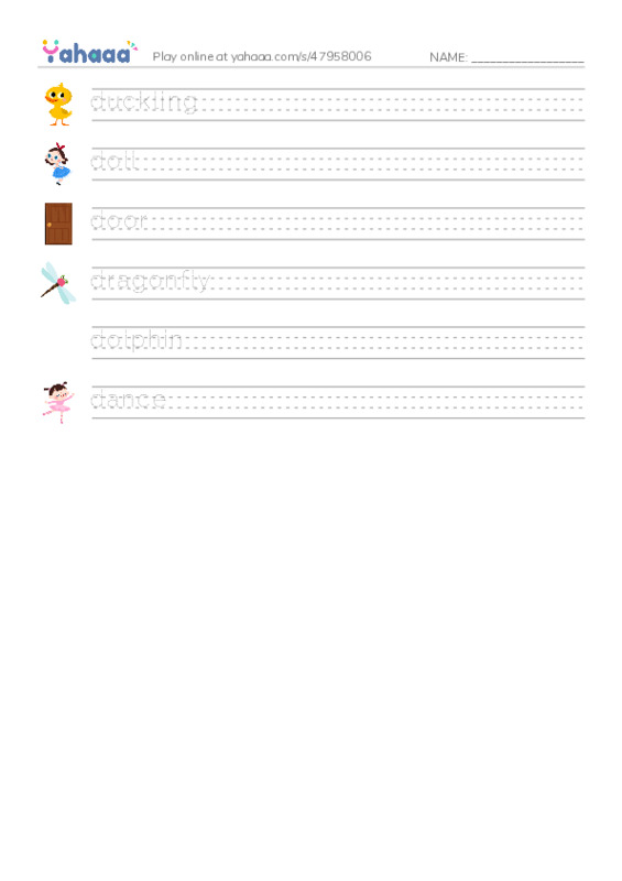 D words 2 PDF write between the lines worksheet