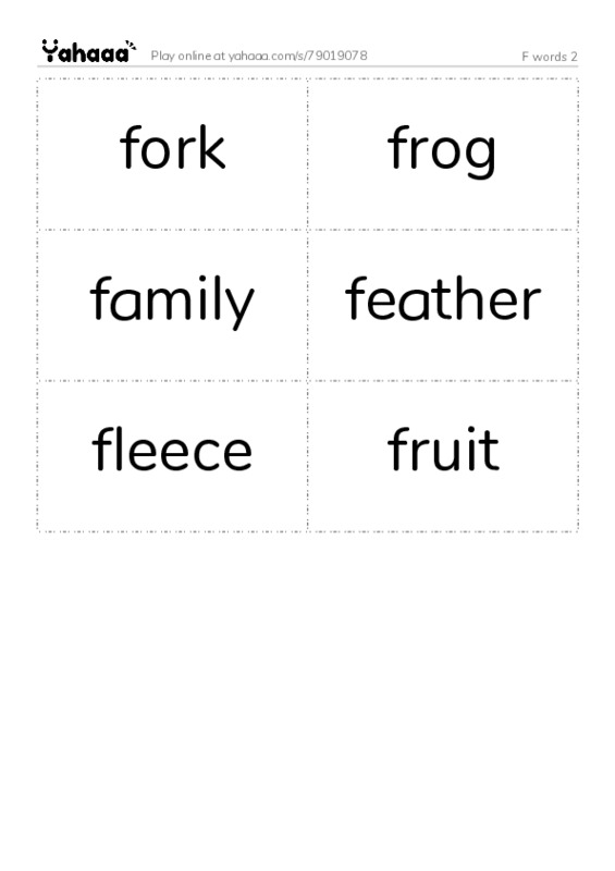 F words 2 PDF two columns flashcards