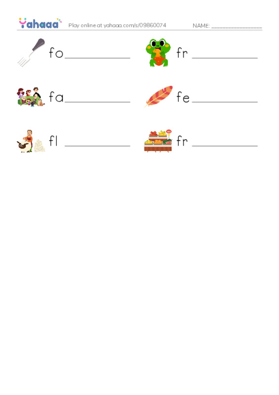 F words 2 PDF worksheet writing row