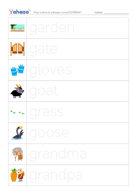 Words in G PDF one column image words