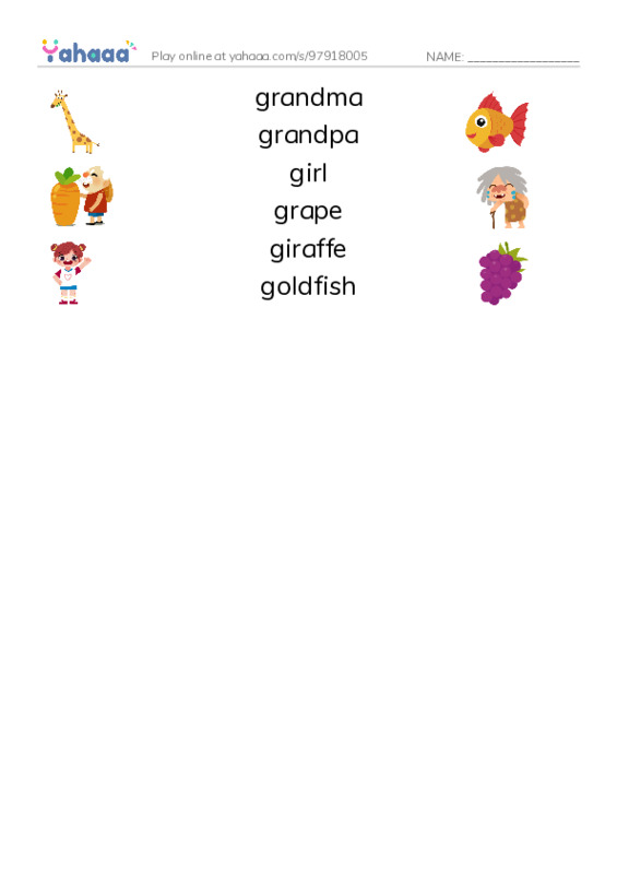 G words 2 PDF three columns match words