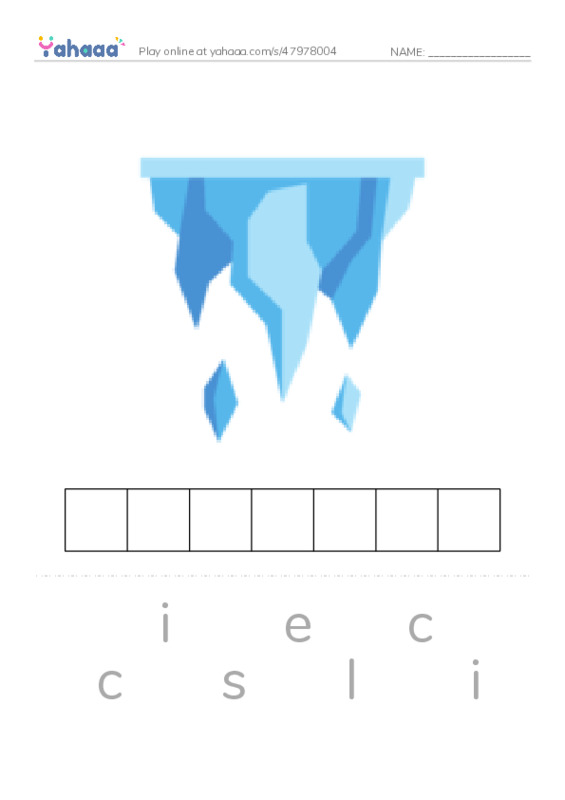 Words in I PDF word puzzles worksheet