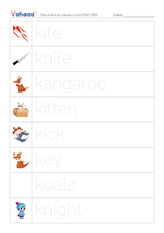 K words PDF one column image words