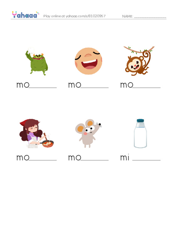 M words 1 PDF worksheet to fill in words gaps