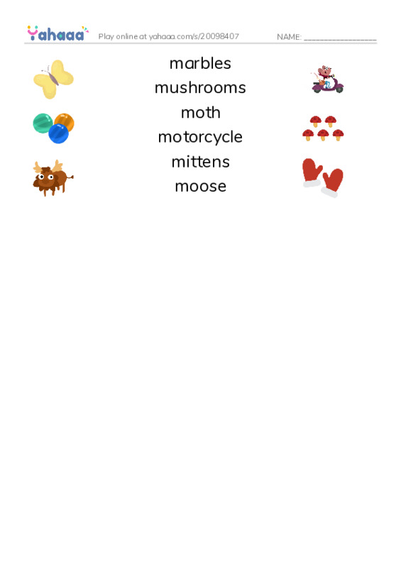 Words in M PDF three columns match words