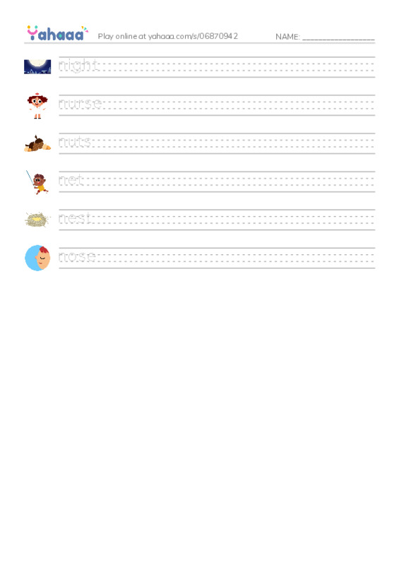 N words 1 PDF write between the lines worksheet