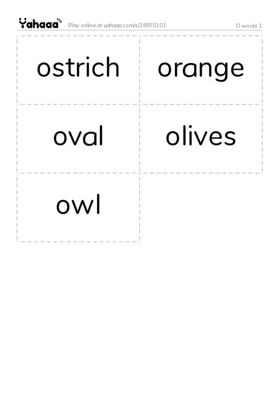 O words 1 PDF two columns flashcards