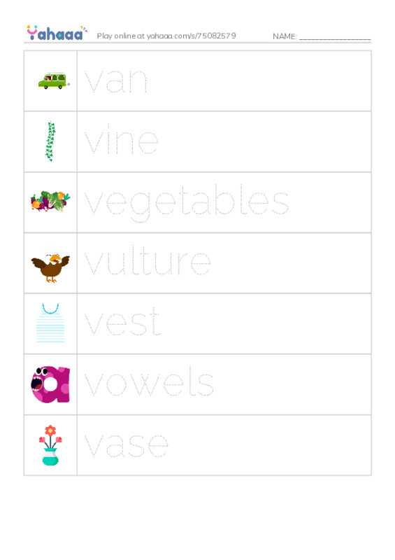V words PDF one column image words