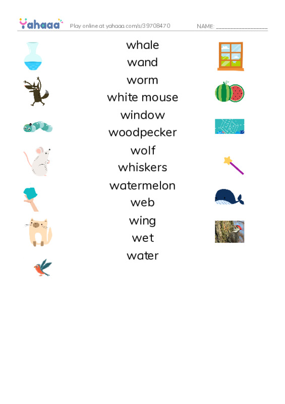 W words PDF three columns match words