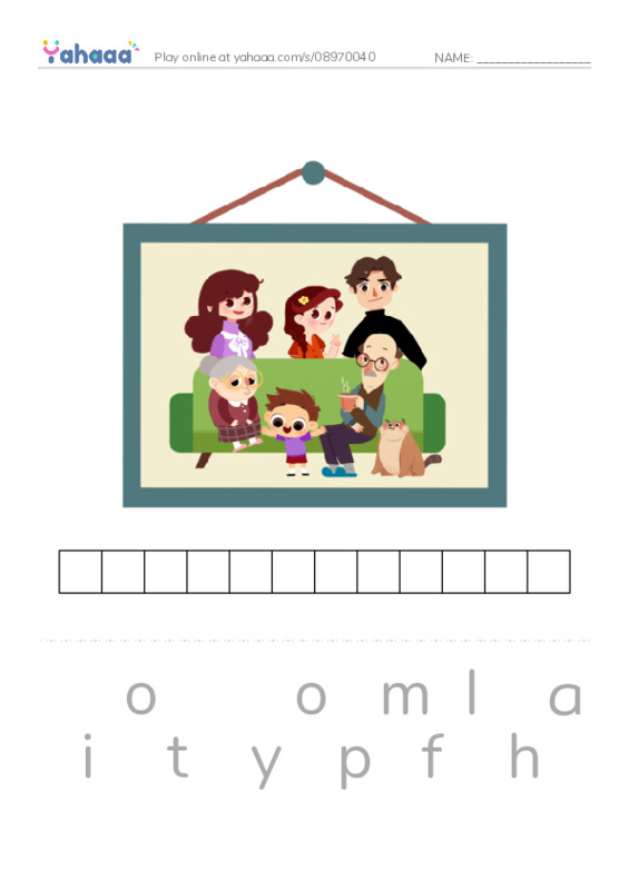 My Big Family PDF word puzzles worksheet