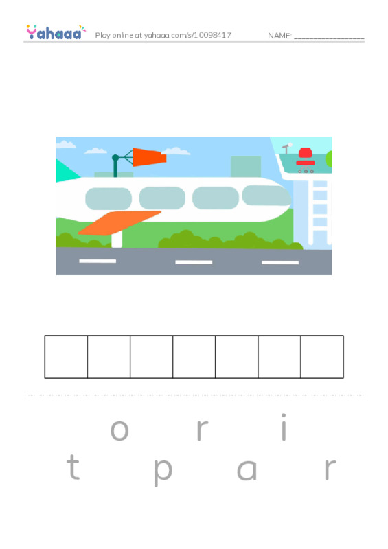 Letter scramble puzzle worksheet for Places 1
