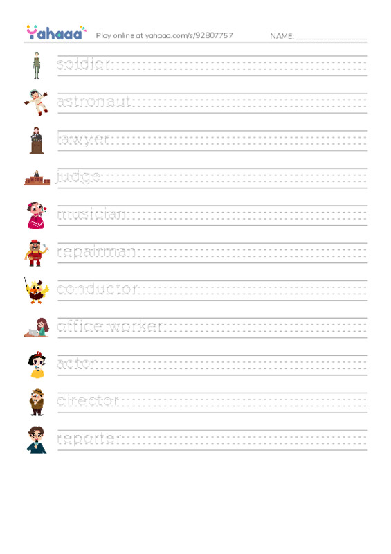 My Dream Job PDF write between the lines worksheet