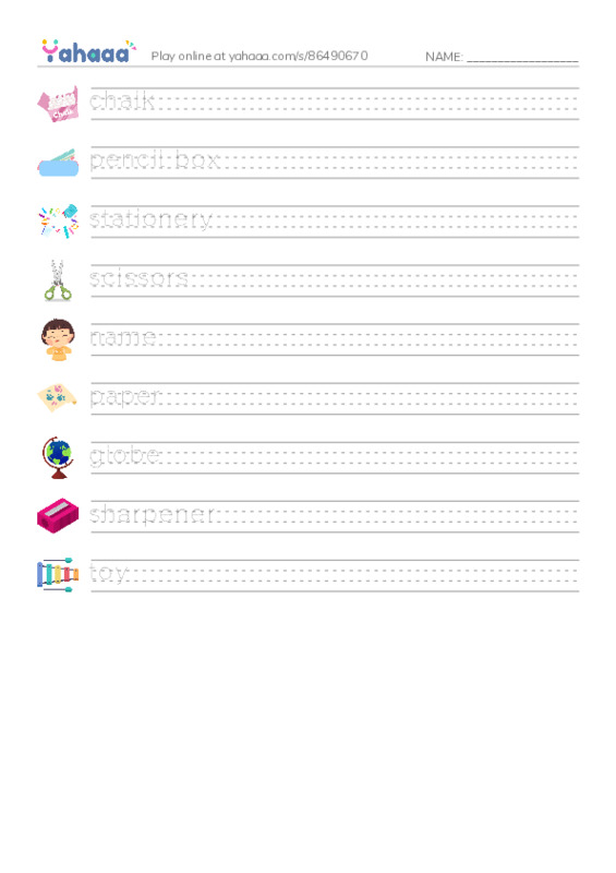 Classroom PDF write between the lines worksheet