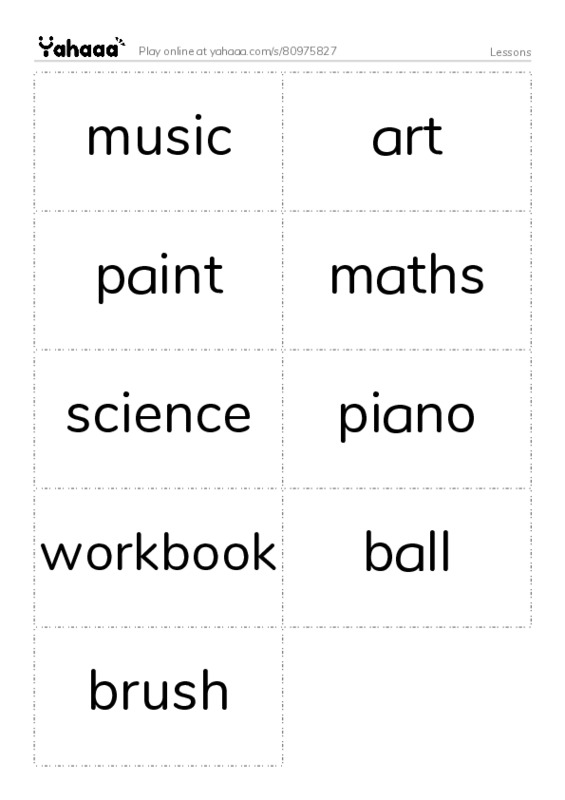 Lessons PDF two columns flashcards