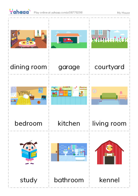 My House PDF flaschards with images