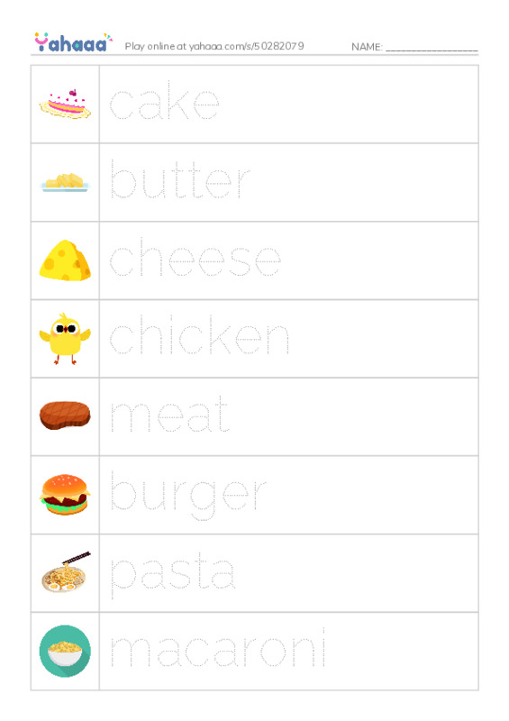 I love to eat PDF one column image words
