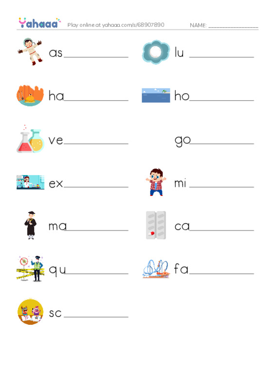 Write the word rows worksheet for 4A FET Unit6 1