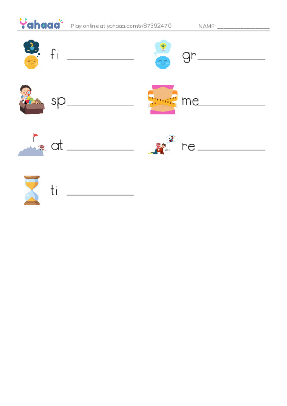 Write the word rows worksheet for 4A FET Unit6 2