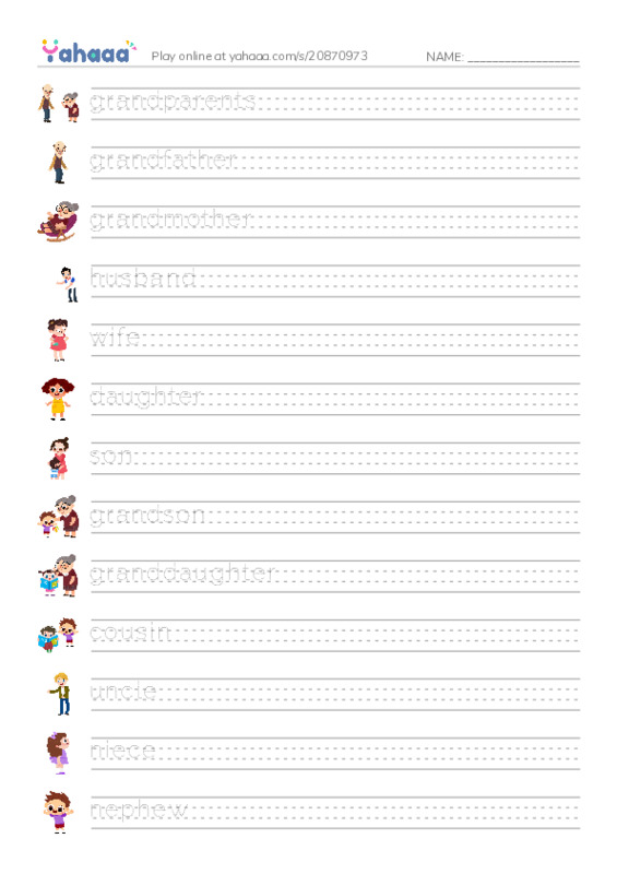 Relationships PDF write between the lines worksheet