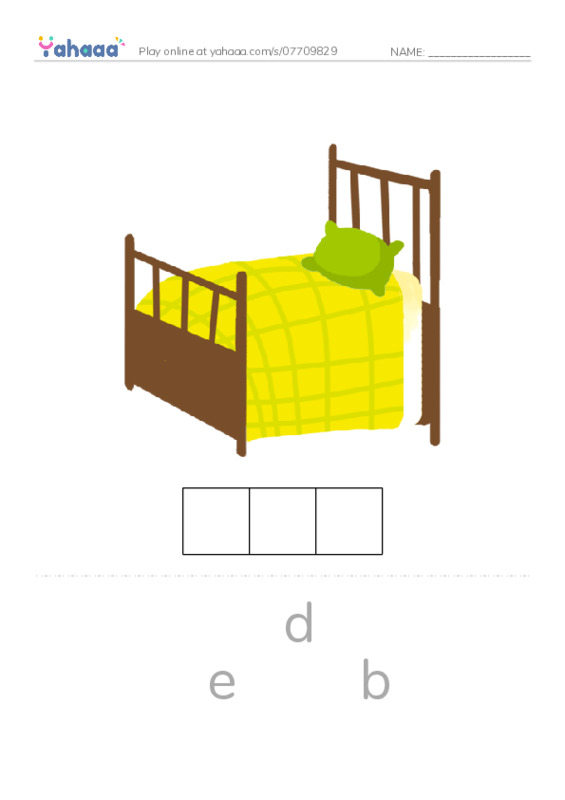 In the Bedroom PDF word puzzles worksheet