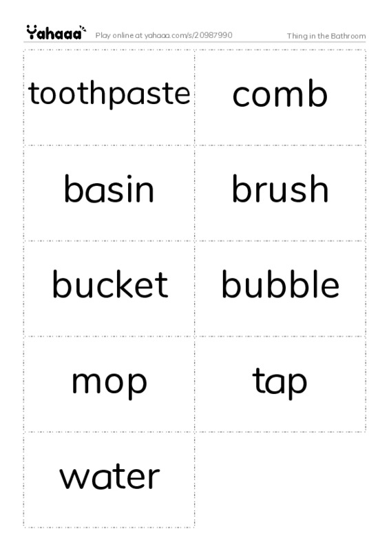 Thing in the Bathroom PDF two columns flashcards