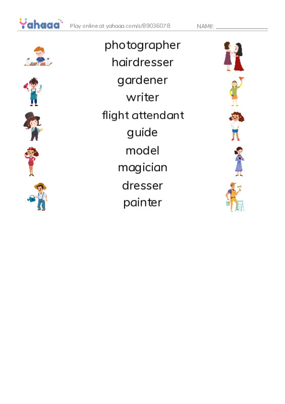 I want to be a PDF three columns match words