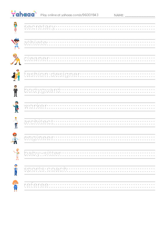 Jobs PDF write between the lines worksheet