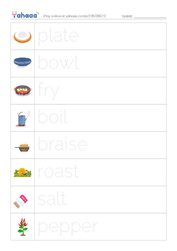 Kitchen PDF one column image words