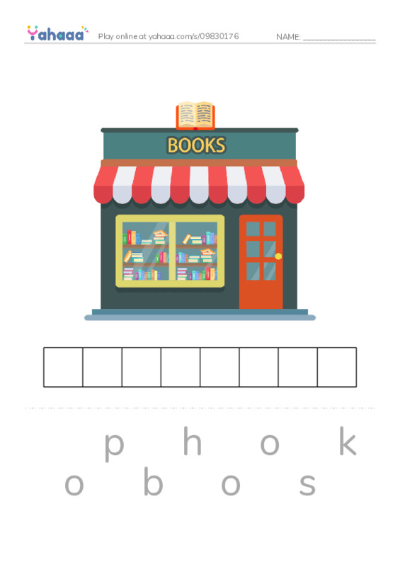 Letter scramble puzzle worksheet for Places 2