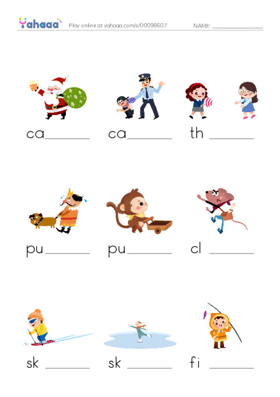 Abilities and Hobbies PDF worksheet to fill in words gaps