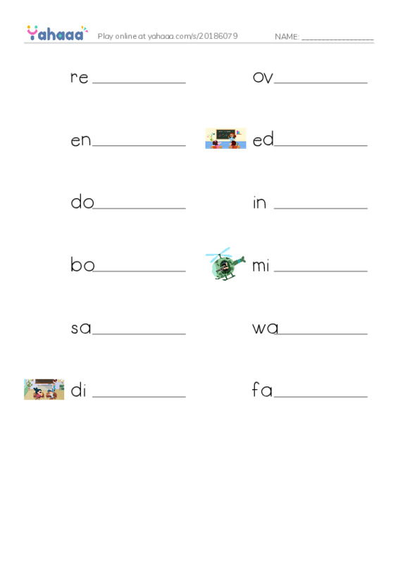 Write the word rows worksheet for 4A CET Unit 6: Reaching for Goals, week 1
