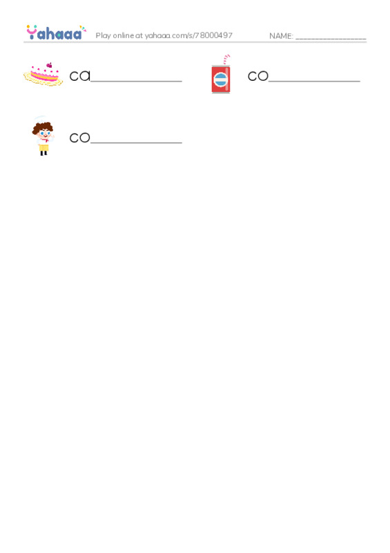 Write the word rows worksheet for test1