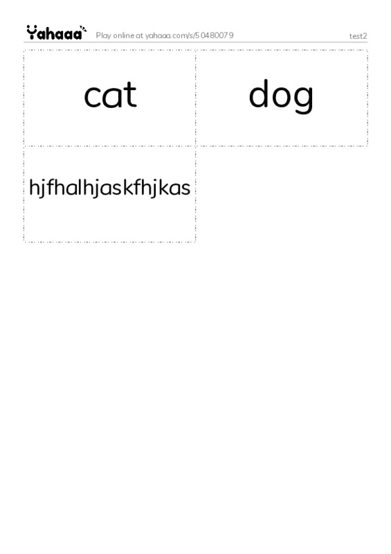 Word flashcards worksheet for test2