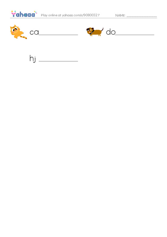 Write the word rows worksheet for test2