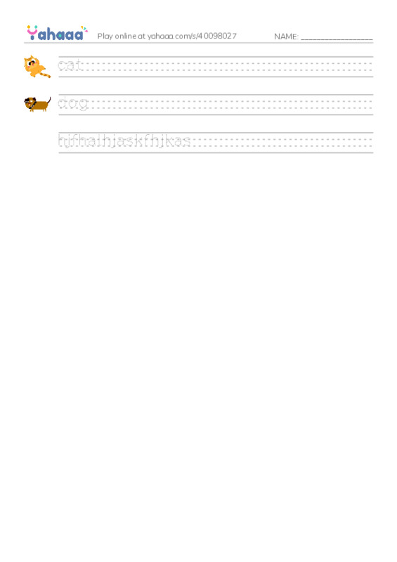 Handwriting lines worksheet for test2