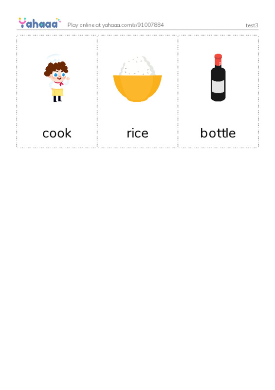 Picture flashcards worksheet for test3