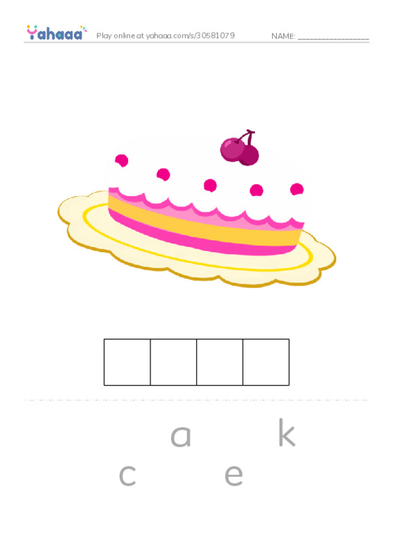 Letter scramble puzzle worksheet for Food Monster