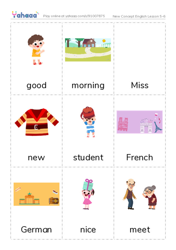 New Concept English Lesson 5-6 PDF flaschards with images
