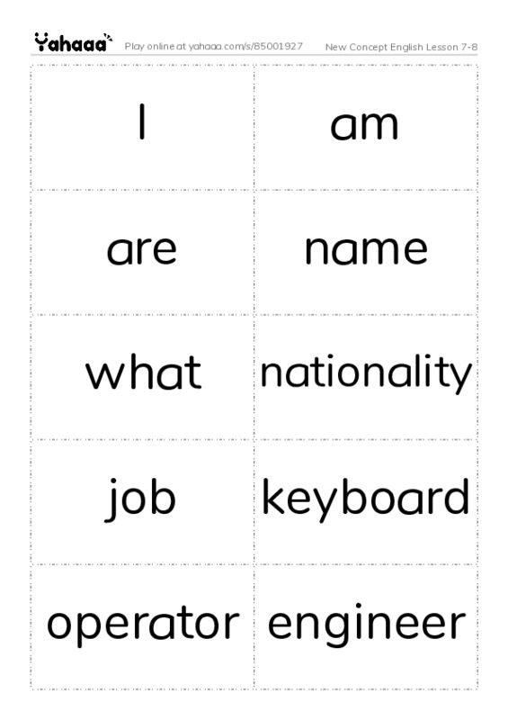 New Concept English Lesson 7-8 PDF two columns flashcards