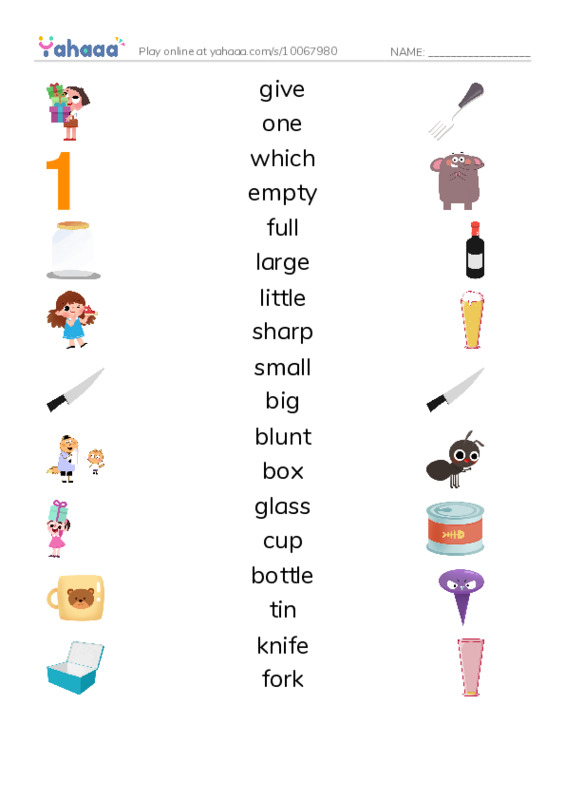 New Concept English Lesson 21-22 PDF three columns match words