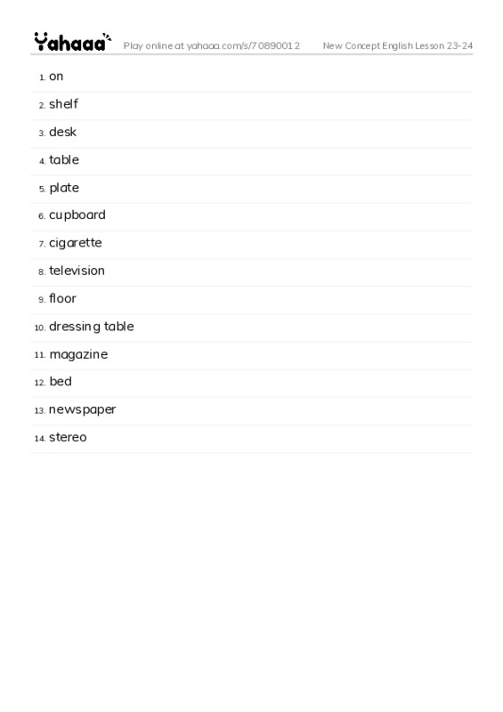 New Concept English Lesson 23-24 PDF words glossary