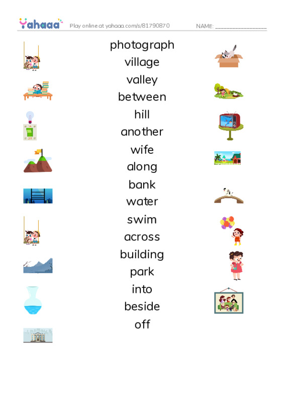 New Concept English Lesson 35-36 PDF three columns match words