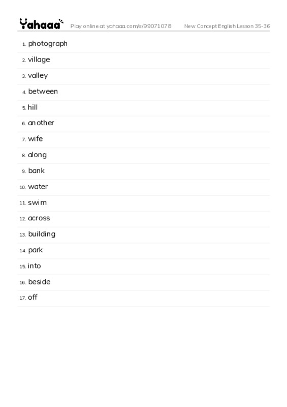New Concept English Lesson 35-36 PDF words glossary