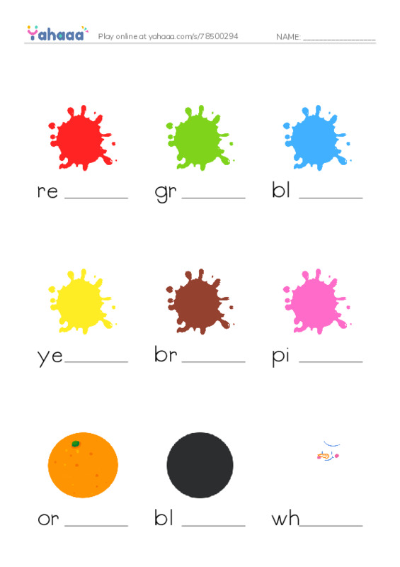 625 words to know in English: Color PDF worksheet to fill in words gaps
